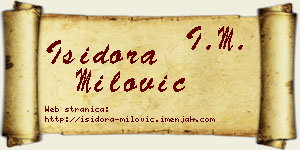 Isidora Milović vizit kartica